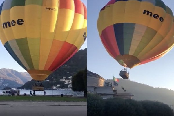 Régis décolle une montgolfière (lac de Côme)